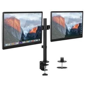 Mount-It! Full Motion Dual Monitor Desk Mount for 17" - 32" Screens with Height Adjustment & VESA Compatibility Ergonomic Sit Stand