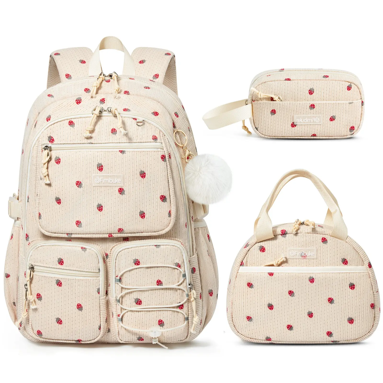 E1.Corduroy Beige Strawberry