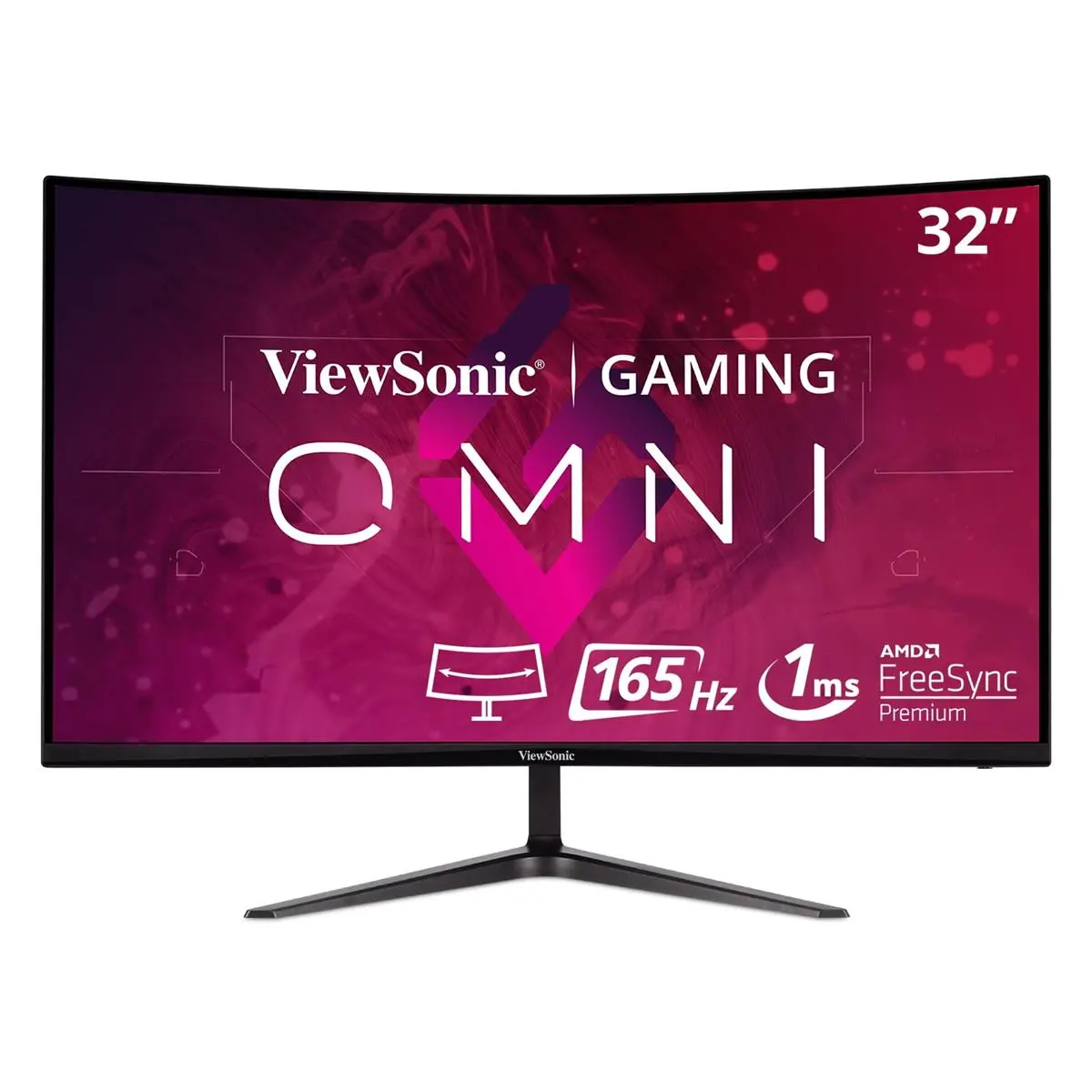ViewSonic 32-in VA Curved Game Ready Monitor - Full HD 1920x1080 LED LCD PC Computer Screen, 165Hz, AdaptiveSync, Built-in Speaker, DP, Wide Display Computer Monitors, Black, Curved Screen