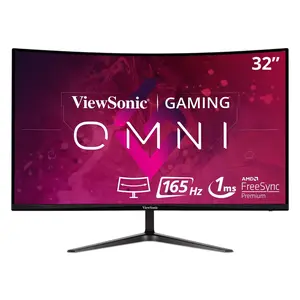 ViewSonic 32-in Curved Game Ready Monitor, Full HD 1920x1080 LED LCD PC Computer Screen, AdaptiveSync, Black