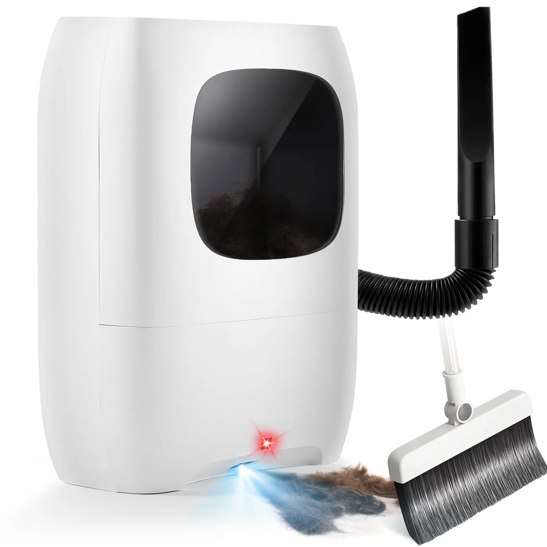 New Smart Sensor Home Touchless Canister Vacuum with Automatic Dustpan - 110v-120v Corded Bagless Home Cleaning Machine, Hands-Free Floor Care, Sweep-and-Go, Auto Suction, Fast Powerful for Pet Hair, Food, Dirt (Grey, Black), Simple Sweep-And-Go
