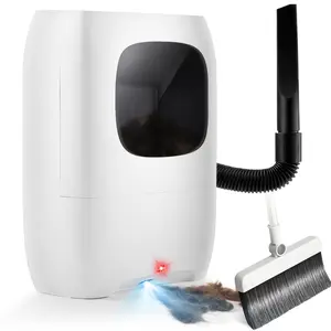 Home Touchless Vacuum Automatic Dustpan - Great for Sweeping Pet Hair Food Dirt Kitchen - Fast & Powerful, Corded Canister Vacuum, Bagless, Automatic Sensors,Grey，Black