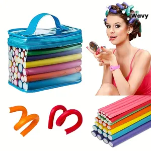 42-piece flexible curling rods hair twisting soft rods hair curler set - heatless foam rollers for short and long hair, wave styling, suitable for adult men and women, easy to use and perfect for styling, curlers, styling tools, Curly Hair Kit