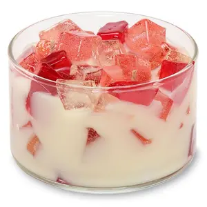 212 MAIN Creamy Cherry Vanilla Scented Glass Color Bowl Candle - 9.5oz 2-Wick Aroma Candle, Home Decoration Centerpiece, Festive & Party Supplies Gift