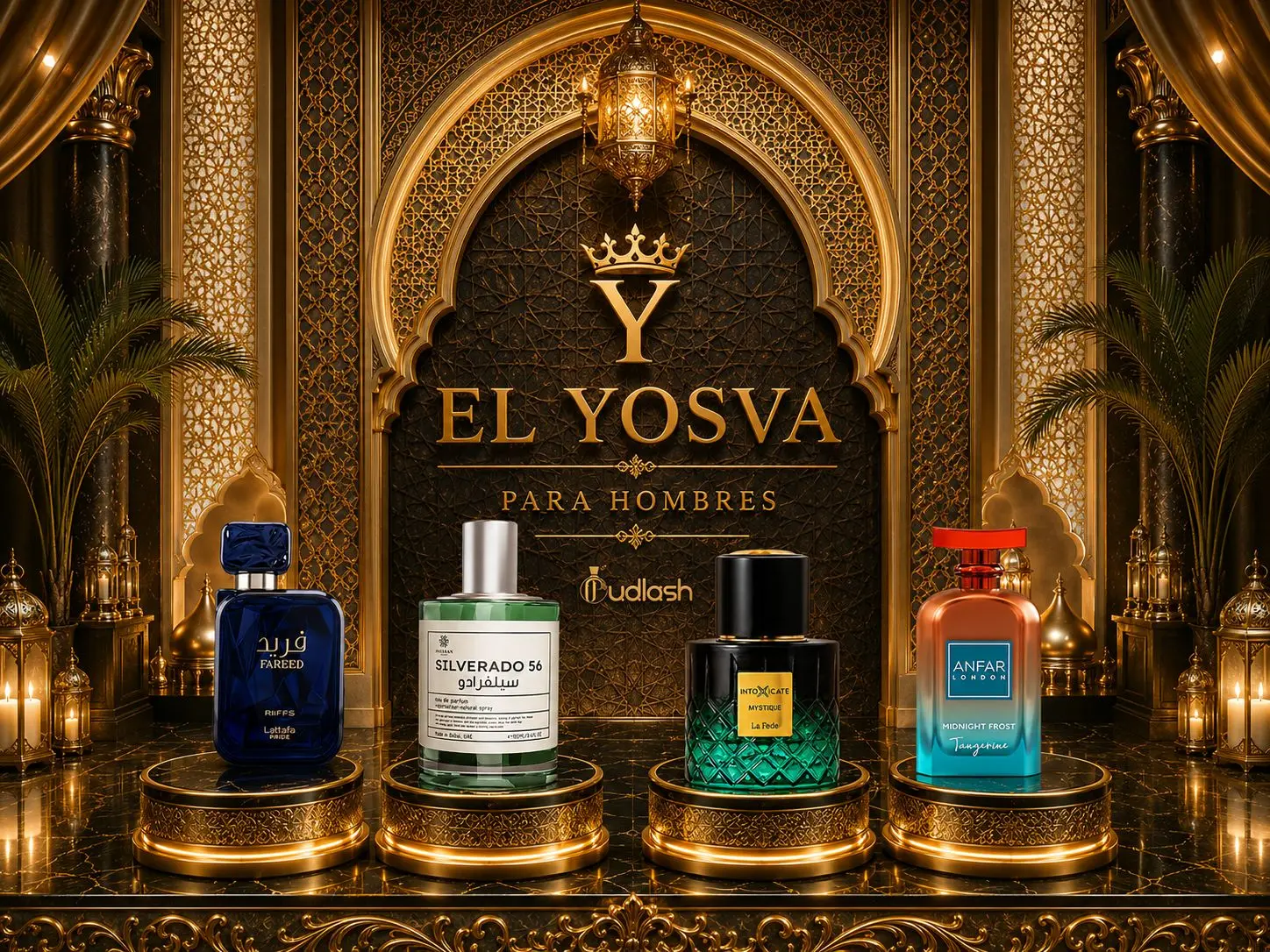 Yosva Bundle | Khadlaj Blue Elixir + Silverado 56 + Anfar Frost Tangerine + Riiffs Fareed | Men's Fragrance | 100 ML - 3.4 OZ | Eau De Parfum | Lavender - Bergamot & Geranium