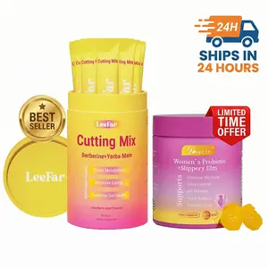 LEEFAR Glow Up Duo — She Juicy Women’s Probiotic + Slippery Elm & Cutting Mix with Berberine + Yerba Mate Support