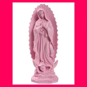 Virgen de Guadalupe Statues - Our Lady of Guadalupe Virgin Mary Statue, Pink Religious Mother Mary Statue, Catholic Virgencita de Guadalupe, Vrgin Mary Jesus Figurines for Home Decor Gifts, 12 Inch
