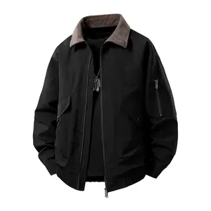 Men’s Turn-Down Collar Workwear Jacket — Trendy Loose Fit, Multi-Pocket, Versatile Functional Style