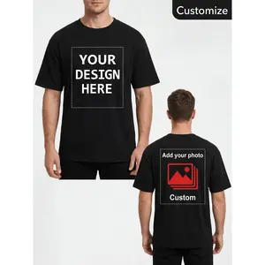 Men's Custom Photo/Text T-Shirt - Front & Back Printing with Your Own Design | Soft Breathable Crewneck Short Sleeve Suitable for Couples Matching, Team Uniforms, Daily Wear Upload Photos/Text/Graphic