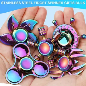 Colorful Fidget Spinner, Metal Hand Crank, Zinc Alloy Stress Relief Toy, Stress Relief Tool, Adhd Fidget Spinner, Office Anxiety Relief, Christmas Gift
