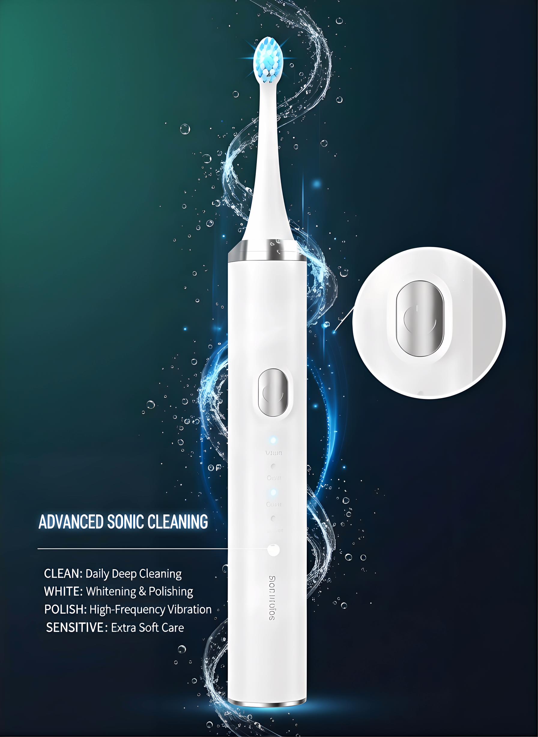 Tired of Yellow Teeth? Electric Toothbrush Deep Cleans Plaque, Removes Stains & Freshens Breath, Gentle on Sensitive Teeth & Gums, Multiple Modes, Waterproof Cordless Design, Rechargeable for Daily Use
