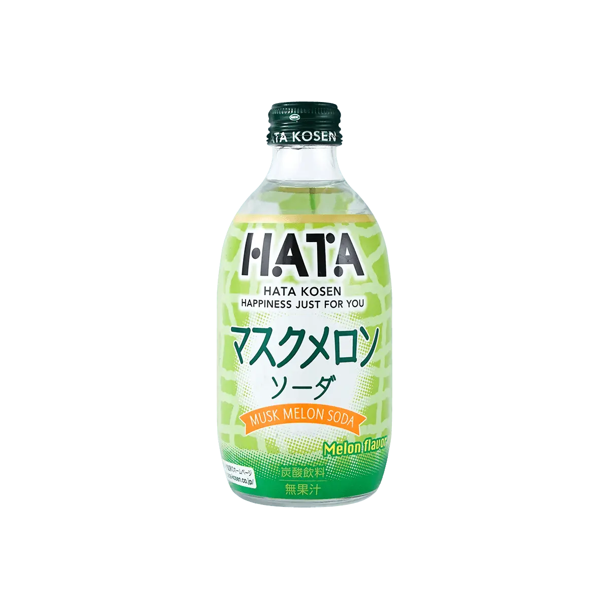 HATAKOSEN Japanese Melon Soda Sparkling Drink 300ml - Refreshing Japanese Ramune Soda