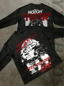 Men's Long Sleeve T-Shirt, Graphic, Slim Fit, Vintage American Style Streetwear, Casual Daily Wear, Multi-Purpose Home Use, Perfect Gift Choice, Menswear