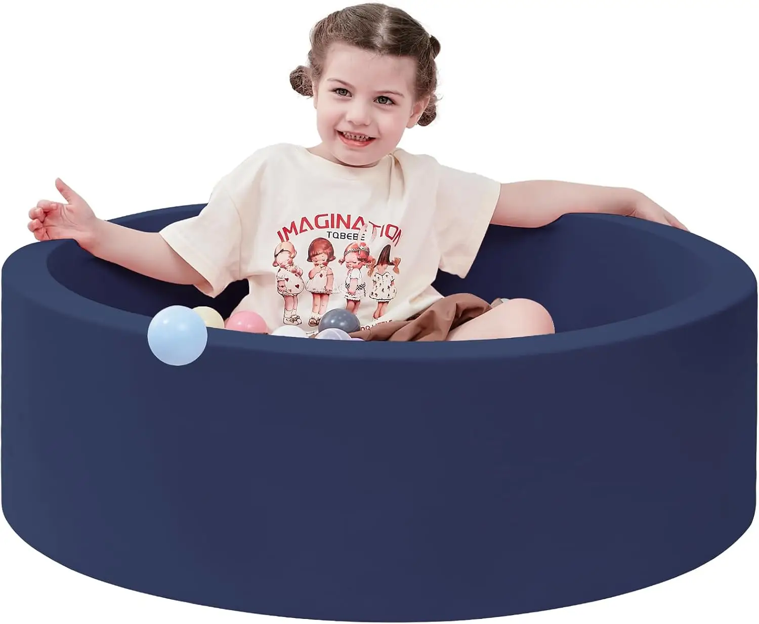 Foam Ball Pit, 35.4"x 11.8" Ball Pits for Toddlers, Soft Round Kiddie Baby Playpen Ball Pool for Kids, Ideal Gift for Babies Indoor and Outdoor Game C