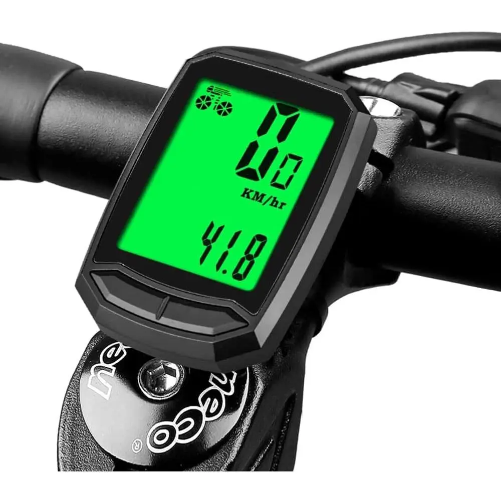 Wireless Water Resistant LCD Display Bicycle Speedometer-Odometer, Multi-Function GPS-Ready Bike Accessory, 28g Cycle Tracking Device for Bikes
