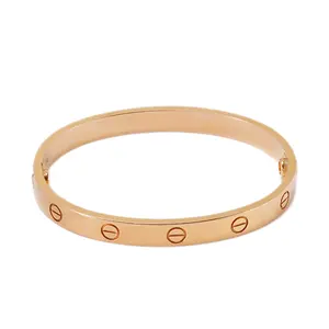 Pre-owned Cartier Love Bracelet Classic 18k Rose Gold Size 17 B6035617 JLP019569