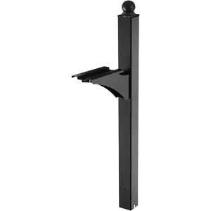 Father's Day Gift VEVOR Mailbox Post, 56 x 4 x 4 Inches, Aluminum In-Ground Mounting Mail Box Stand with Universal Plate Bracket, Heavy Duty Metal Post Sleeve Kit for Outside Curbside Residential, Powder Coated Black