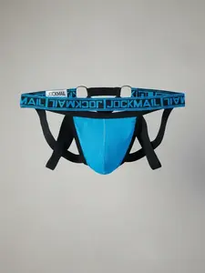 Lgbtq+ Men's Criss Cross Letter Tape Sexy Jockstrap, Breathable Ring Linked Sexy Waist Band for Daily Wear, Fashion Men's Underwear, Soft Stretch Briefs, Athletic Summer Wear, Activewear, Undergarments, Lingerie, Sportswear