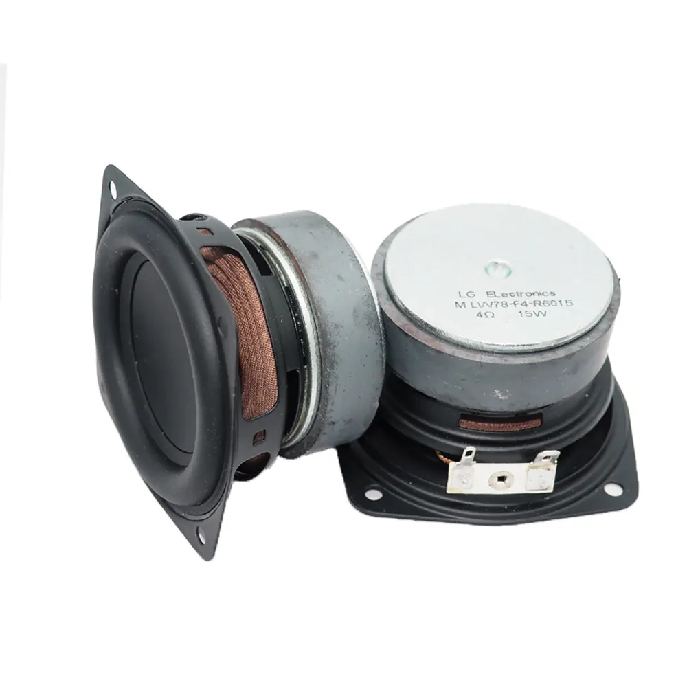 1-Piece Square Shape 3 in (78MM) Subwoofer Bass Speaker, 4 Ohm 15W Loudspeaker with 1800mAh, Cordless-Wired, USB Type A/Auxiliary Input, for PC & Mobile DIY Home Theater Use