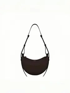 Style Unique Design Half Circle Bag, Minimalist Crescent Saddle Bag, Fashionable Shoulder Bag, Soft Leather Texture, Crossbody or Underarm, Women's Bag