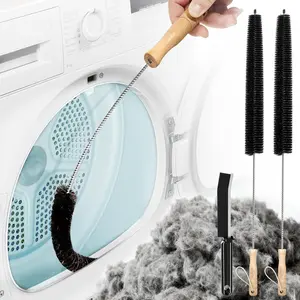 Dryer Vent Cleaner Kit 2 Pack - Household Cleaning Supplies 304 Stainless Steel Dryer Lint Brush Home Essentials for Lint Trap Dust Vacuum Brush