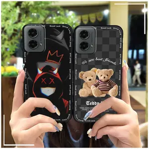 Cute Phone Pouch Phone Case For MOTO G 5G 2024 Durable Cartoon Phone Protector Anti-knock Full wrap Mobile Case Cell Phone Sleeve Protective Fashion Design Back Cover Soft case
