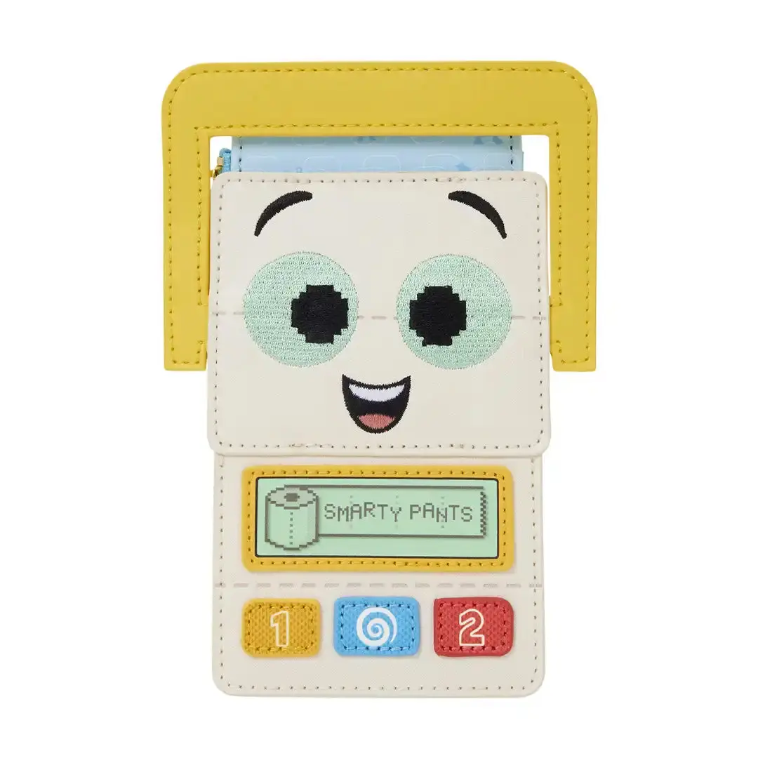 Loungefly Disney Pixar Toy Story 5 Smarty Pants Card Holder, Embroidery, Graphic, Faux Leather, Long Wallet, Zip, Lightweight, Collectibles, Casual, Basic, Blue-And-Yellow, Debossed Detailing, Hand Wash Only