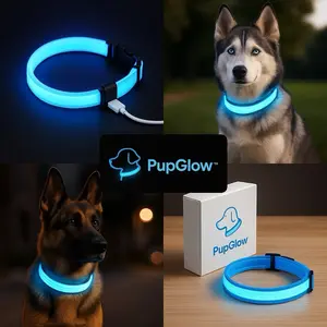 LED Dog Collar Rechargeable Night Visibility Adjustable Glow