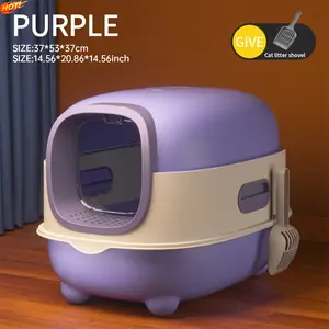 Large Capacity Cat Litter Box with Anti-Splash Top, Odor Isolation, Universal Type Suitable for Large And Small Cats,enclosed design effectively prevents spills for hassle-free cleaning. Built to last