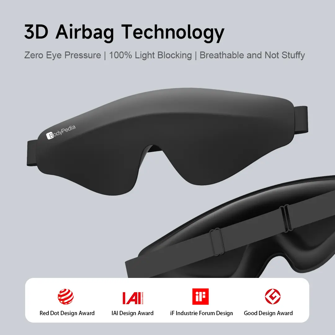 BodyPedia Air 3D Sleep Eye Mask - Breathable, Lightweight, Comfortable for All Face Shapes, ZeroEye Pressure, 100% Light Blocking