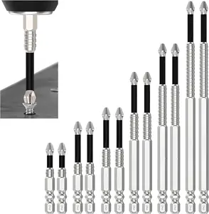 VAYWET 12PCS / 6PCS K5 Anti Slip Bit, Set Bit Obeng K5 Impact Resistant Non Slip Bit, Batang Hex 1/4 Inci High Magnetic Screwdriver Drill Bit Set, Anti-Slip Ph2 Impact Driver Set, Non Slip Screwdriver Bits High Magnetic Lifesparking Drills Bits