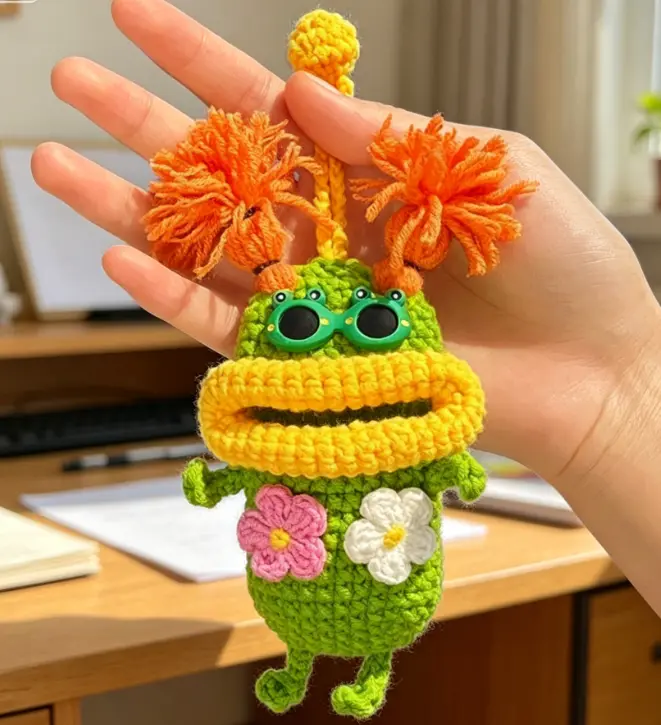 Handmade Crochet Winter Ugly Cute Key Cover – Funny Universal Protector for Car & Regular Keys | Handcrafted Yarn Key Case, Cute Easter, Valentine’s Day & Graduation Gift for Students & All Ages