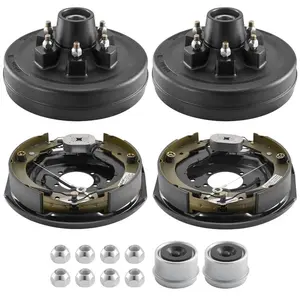 VEVOR Electric Trailer Brake Kit, 12.25x 3.375 Inch, 1 Pair Self-Adjusting Electric Brakes Kit for 8000 lbs Trailer Axle, Backing Plates for Braking System Part Replacement, Fit for Trailers, RVsVEVOR Super Brand Day