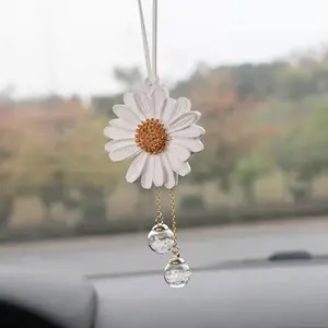 Sunflower Design Car Hanging Ornament, Multipurpose Car Rearview Mirror Hanging Pendant, Universal Car Interior Decoration Accessories, Car Interior Decorative, Car Accessory