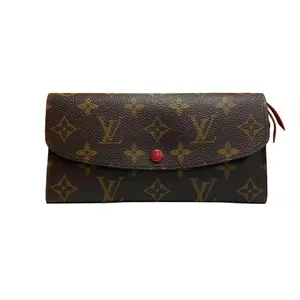 Pre-owned Louis Vuitton leather Clutches & Wristlets Monogram Emilie Wallet (Red Button), Pre Owned, Authentic