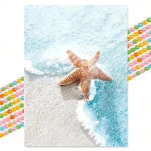 Starfish Pattern DIY Diamond Arts Painting Without Frame, 5D Diamond Arts Painting Kits, DIY Decor Painting For Home Bedroom Living Room And Office, Handmade Gifts