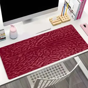 Red Leopard Print Extended Mouse Pad, Bold Animal Print Desk Mat, Oversized Non-Slip for Gamers & Edgy Fans, Glam Retro Aesthetic, Perfect for Gaming Setup, Desk Accessories