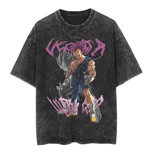 Vegeta Oversized Vintage T-shirt V1, Acid Wash Shirt,Anime Clothing, Gif for men, Y2K shirts