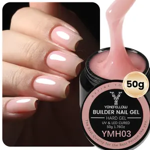 YOKEFELLOW Builder Nail Gel YMH03 Light Nude Pink Extension Nail Gel 50g 1.76oz  Builder Gel for Nail Extension Profession poly nail gel Long Lasting Hema-Free Tpo-Free Nail Extension Gel for Beginners and Professional