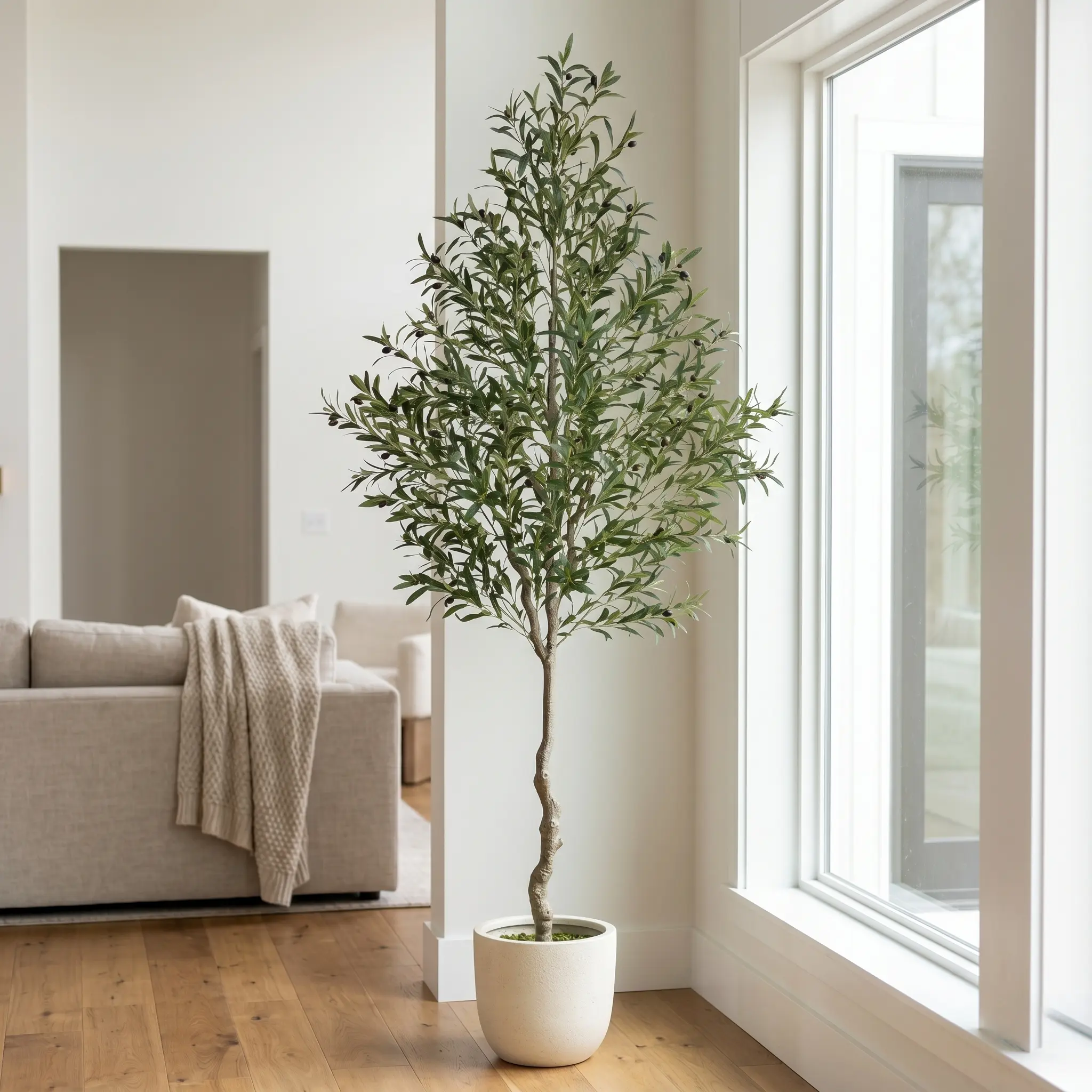 Tall Artificial Olive Tree (6/7/8 ft) — Realistic Large Floor-Standing Artificial Plant for Home and Office Decor #fauxplants #homedecor