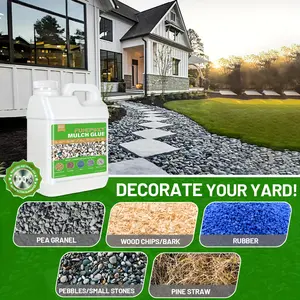 FUNEPOXY Mulch Glue for Landscaping, Ready to Use Fast-Dry Non-Toxic, Strong Mulch Gravel Glue, Rock Glue, Mulch Glue for Garden, Mulch Glue Binder, Mulch Lock And Pea Gravel Stabilizer