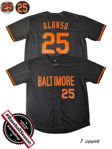 Men's Baltimore Alonso 25 Baseball Jersey, Comfortable Breathable Quick-Dry Sportswear, Casual Loose Fit for Spring Summer