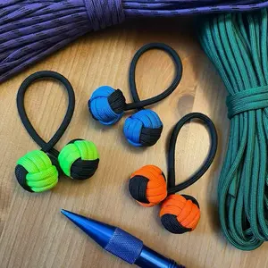 Monkey Fist Paracord Begleri Fidget Toy | Neon Color and Black