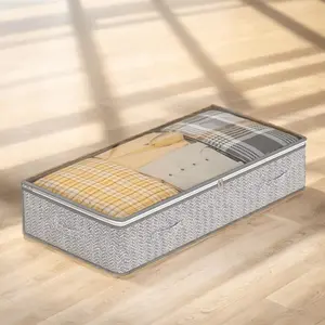 Transparent Under-Bed Organizers Home Storage Solutions: Large-Capacity Clothes, Quilts, and Toys Organizers Zipper Pouches Bedding Household Boxes Organized Living Space