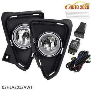 Clear Bumper Fog Light w/ H16 Bulbs + Switch + Wiring Fit For Toyota RAV4 16-17