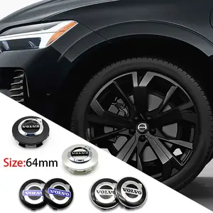 4 Piece 64mm Car Wheel HUB Center Cap Emblem Badge, Integrated Rim Marking, Fits Volvo Xc40 Xc90 V40 V90 V60 Xc60 S80 S60 S90 V70 Xc70