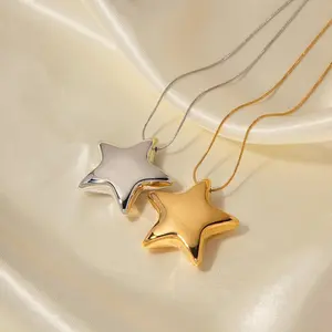 Hollow Bubble Star Pendant Necklace