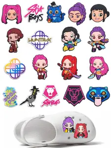 18pcs K-POP Demon Hunters Shoe Charms Accessories Decorations for Bubble Slides Clogs Sandal Crocs