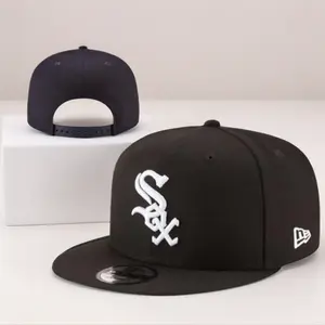 CHICAGO WHITE SOX MLB NEW ERA 9FIFTY BASIC LOGO BLACK SNAPBACK HAT CAP Adjustable Hat, Unisex Trend Style, Perfect Gift Idea