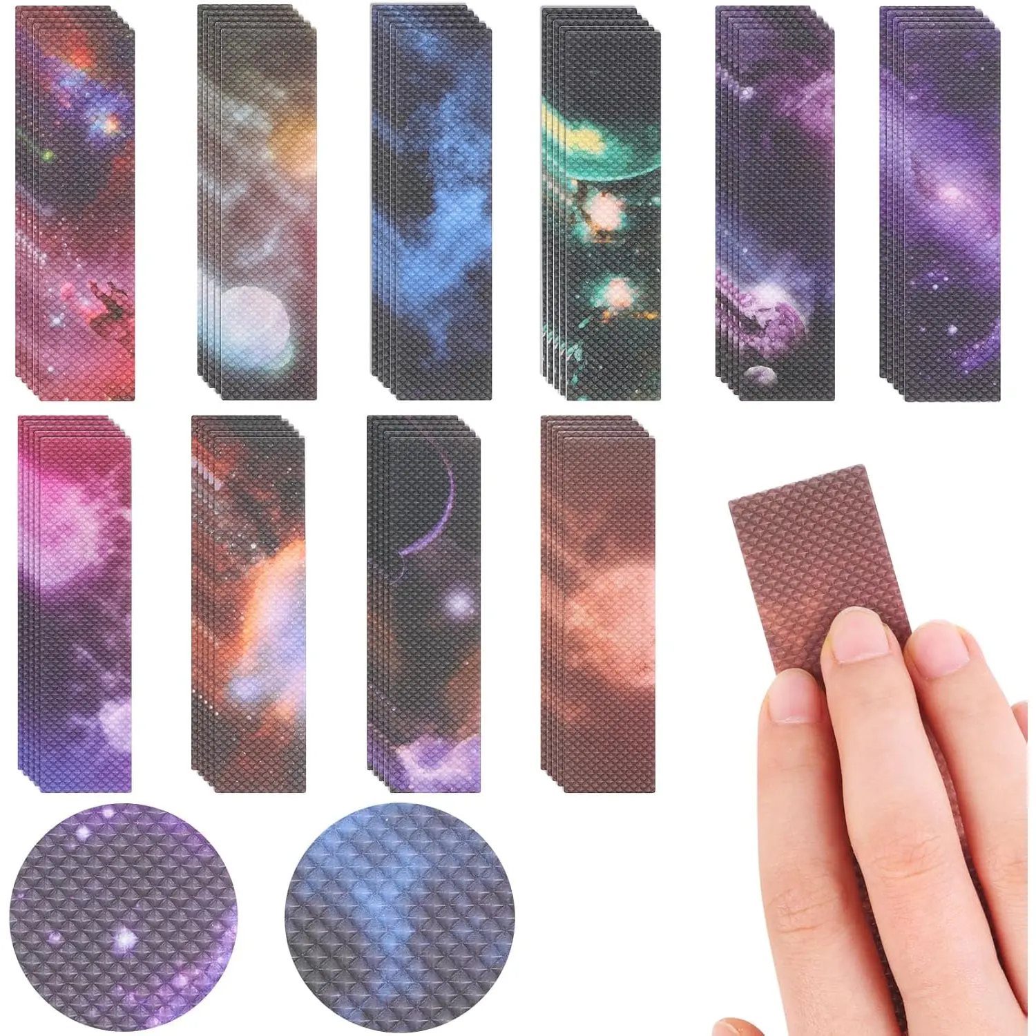 LOKIPA 50PCS Calm Sensory Stickers for Anxiety Relief, 10 Textured Designs, Fidget Strips for Office and Classroom Use, Stress-Relief Tools for Adults and Teens LOKIPA